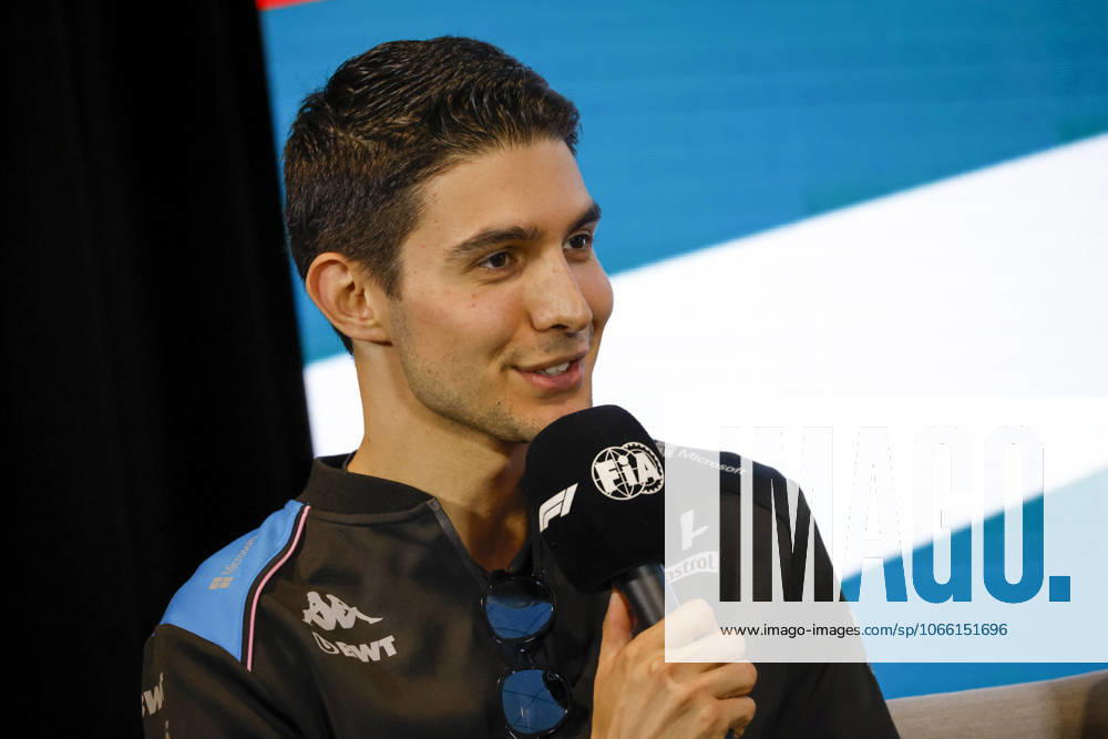 Drivers press conference, PK, Pressekonferenz held in Florida ahead of the F1 Grand Prix of Miami MIAMI GARDENS, FLORIDA, UNITED STATES - MAY 4: Driver Esteban Ocon of Alpine F1 Team speaks during a drivers press conference ahead of the F1 Grand Prix of Miami at the Miami International Autodrome on May 04, 2023 in Miami Gardens, Florida, United States. Florida United States. Editorial use only. Please get in touch for any other usage.