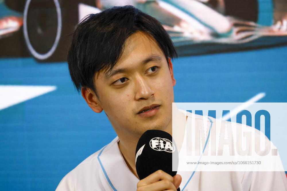 Drivers press conference, PK, Pressekonferenz held in Florida ahead of the F1 Grand Prix of Miami MIAMI GARDENS, FLORIDA, UNITED STATES - MAY 4: Driver Zhou Guanyu of Oracle Alfa Romeo F1 Team speaks during a drivers press conference ahead of the F1 Grand Prix of Miami at the Miami International Autodrome on May 04, 2023 in Miami Gardens, Florida, United States. Florida United States. Editorial use only. Please get in touch for any other usage.
