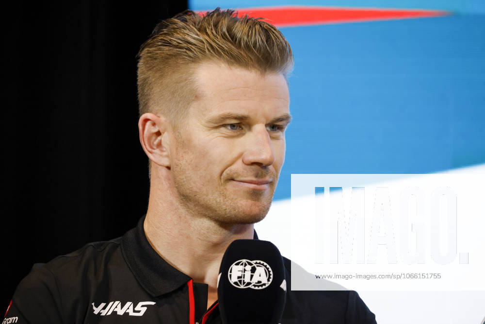 Drivers press conference, PK, Pressekonferenz held in Florida ahead of the F1 Grand Prix of Miami MIAMI GARDENS, FLORIDA, UNITED STATES - MAY 4: Driver Nico Hulkenberg of Haas F1 Team speaks during a drivers press conference ahead of the F1 Grand Prix of Miami at the Miami International Autodrome on May 04, 2023 in Miami Gardens, Florida, United States. Florida United States. Editorial use only. Please get in touch for any other usage.