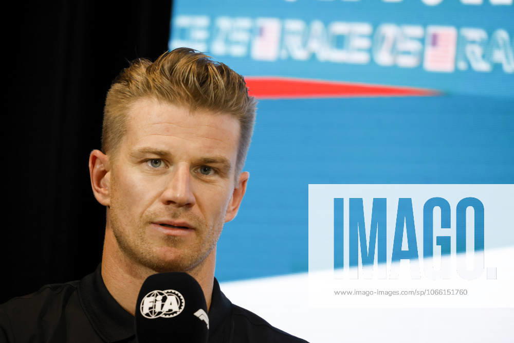 Drivers press conference, PK, Pressekonferenz held in Florida ahead of the F1 Grand Prix of Miami MIAMI GARDENS, FLORIDA, UNITED STATES - MAY 4: Driver Nico Hulkenberg of Haas F1 Team speaks during a drivers press conference ahead of the F1 Grand Prix of Miami at the Miami International Autodrome on May 04, 2023 in Miami Gardens, Florida, United States. Florida United States. Editorial use only. Please get in touch for any other usage.
