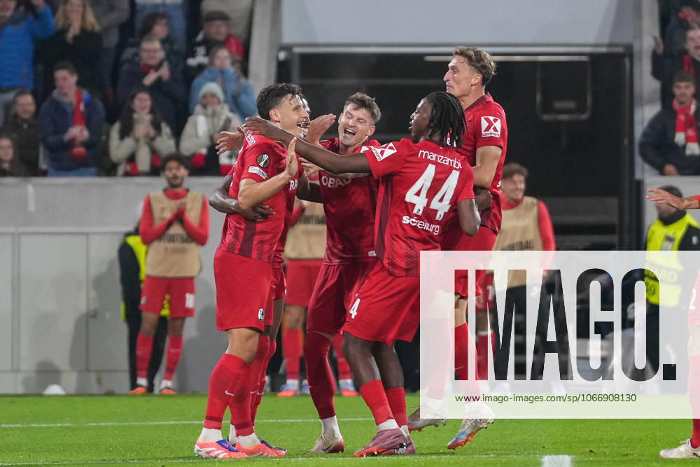 Maximilian Eggestein (SC Freiburg, 08) Torjubel, Emotionen, Torschuss, Abschluss, Torerfolg, Tor, Treffer , Deutschland, Fussball, UEFA Europa League, 1.Spieltag, Ligaphase, 2025 2026, SC Freiburg vs. FC Basel, 24.09.2025, Europa-Park Stadion, Freiburg, Deutschland Freiburg Europa-Park Stadion Baden-Württemberg Deutschland