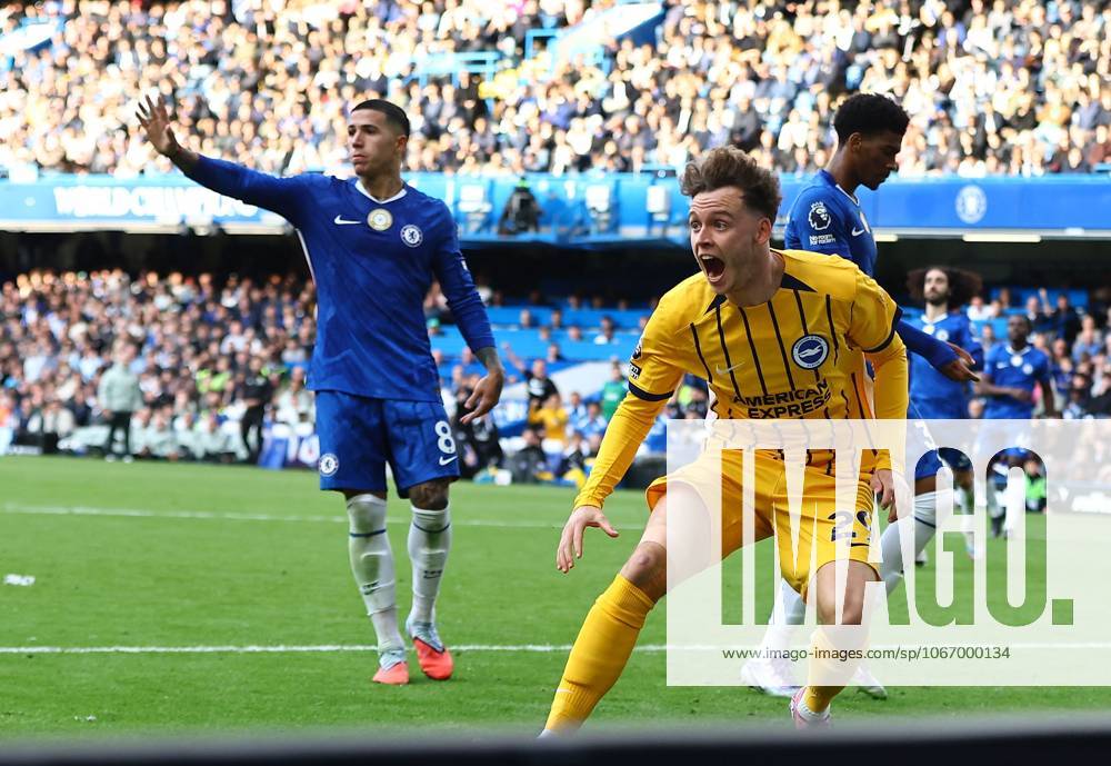 Maxim De Cuyper of Brighton & Hove Albion celebrates scoring their sides second goal Chelsea v Brighton and Hove Albion, Premier League, Football, Stamford Bridge, London, UK - 27 Sep 2025London Stamford Bridge United Kingdom