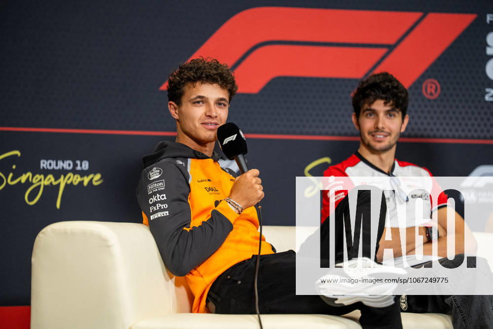 Formula 1 Singapore Airlines Singapore Grand Prix - Arrivals Lando Norris (Gbr) of McLaren Racing 4 during the press conference, PK, Pressekonferenz on Thursday (Media Day) during Formula 1 Singapore Airlines Singapore Grand Prix 2025 at the Marina Bay Street Circuit on October 2, 2025 Photo by Antoine Lapeyre ABACAPRESS.COM Singapore Singapore
