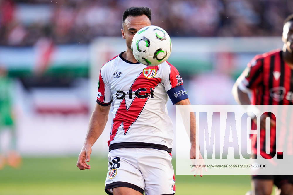 Alvaro Garcia of Rayo Vallecano controls the ball during the UEFA Conference League 2025 26 League Phase MD1 match between Rayo Vallecano and KF Shkendija at Estadio de Vallecas on October 2, 2025, in Madrid, Spain. Madrid Spain - ZUMAa181 20251002_zaa_a181_017