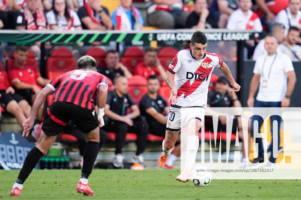 Sergio Camello of Rayo Vallecano in action during the UEFA Conference League 2025 26 League Phase MD1 match between Rayo Vallecano and KF Shkendija at Estadio de Vallecas on October 2, 2025, in Madrid, Spain. Madrid Spain - ZUMAa181 20251002_zaa_a181_027