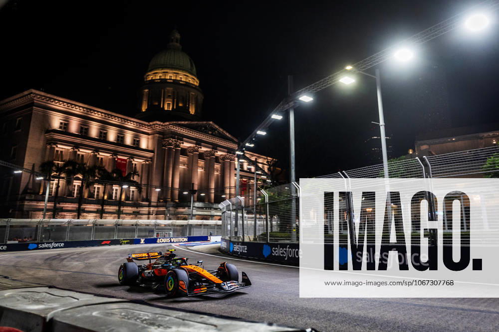 Marina Bay Street Circuit, Singapore, Singapore. 3.October.2025; Lando Norris of Great Britain and McLaren F1 Team during Free Practice 2 Formula One Singapore Grand Prix aflo_305775358