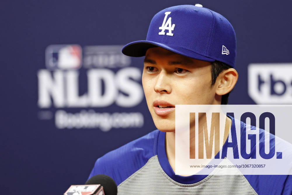 Baseball: Division Series between Dodgers and Phillies Los Angeles Dodgers pitcher Roki Sasaki attends a press conference, PK, Pressekonferenz in Philadelphia on Oct. 3, 2025, ahead of Game 1 of the Division Series against the Philadelphia Phillies the following day. A14AA0004908292P