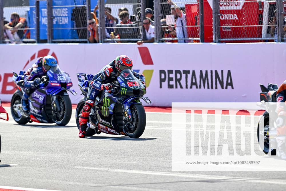 MOTO - MOTO GP - GRAND PRIX OF INDONESIA 2026 20 QUARTARARO Fabio (fra), Monster Energy Yamaha MotoGP, Yamaha YZR-M1, action, start, dÃ part during the 2025 MotoGP Pertamina Grand Prix of Indonesia on the Mandalika circuit from October 3 to 5, At West Nusa Tenggara, Indonesia - West Nusa TenggaraIndonesia