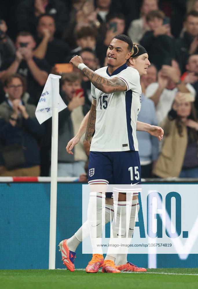 London, England, 9th October 2025. Morgan Rogers of England celebrates scoring the first goal during the England vs Wales International Friendly, Länderspiel, Nationalmannschaft match at Wembley Stadium, London. Picture credit should read: Paul Terry Sportimage . SPI_015_PT_Eng_Wal SPI-4207-0034