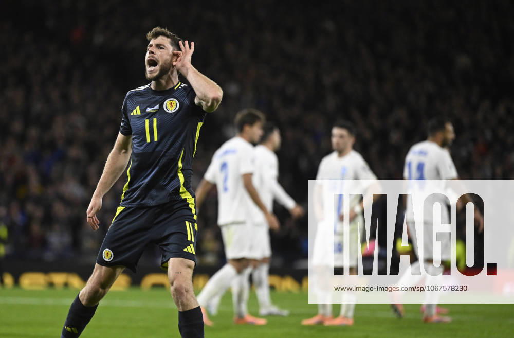 Glasgow, Scotland, 9th October 2025. Ryan Christie of Scotland scores the equaliser during the Scotland vs Greece FIFA World Cup, WM, Weltmeisterschaft, Fussball European Qualifying match at Hampden Park, Glasgow. Picture credit should read: Neil Hanna Sportimage . SPI_057_NH_Scotland_Greece SPI-4206-0057