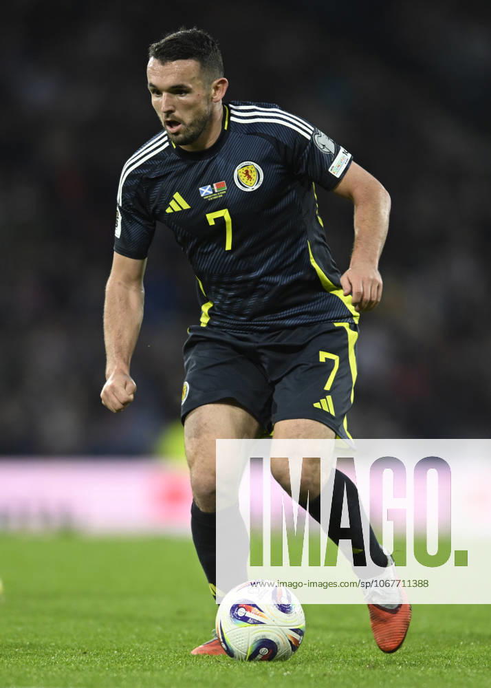 Glasgow, Scotland, 12th October 2025. John McGinn of Scotland during the Scotland vs Belarus FIFA World Cup, WM, Weltmeisterschaft, Fussball European Qualifying match at Hampden Park, Glasgow. Picture credit should read: Neil Hanna Sportimage . SPI_081_NH_Scotland_Belarus SPI-4211-0079