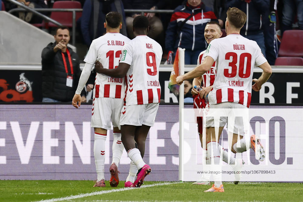 Said el Mala (1. FC Koeln, 13) celebrates his goal during the Bundesliga match between 1. FC Koeln vs. FC Augsburg at the Rheinenergie-Stadion on matchday 7 of the 1. Bundesliga on October 18, 2025 in Koeln, Germany. DFL REGULATIONS PROHIBIT ANY USE OF PHOTOGRAPHS AS IMAGE SEQUENCES AND OR QUASI-VIDEO. Nordrhein-Westfalen Germany
