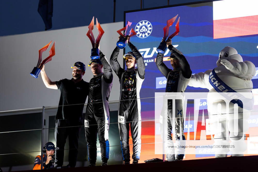 AUTO - ELMS - 4 HOURS OF PORTIMAO 2025 17 CLOSMENIL Adrien (fra), JENSEN Theodor (dnk), LANCHERE Paul (fra), CLX Motorsport, Ligier JS P325, LMP3, podium, portrait during the 4 Hours of Portimao, 6th round of the 2025 European Le Mans Series on the Autodromo Internacional do Algarve from October 16 to 18, 2025 in Portimao, Portugal -