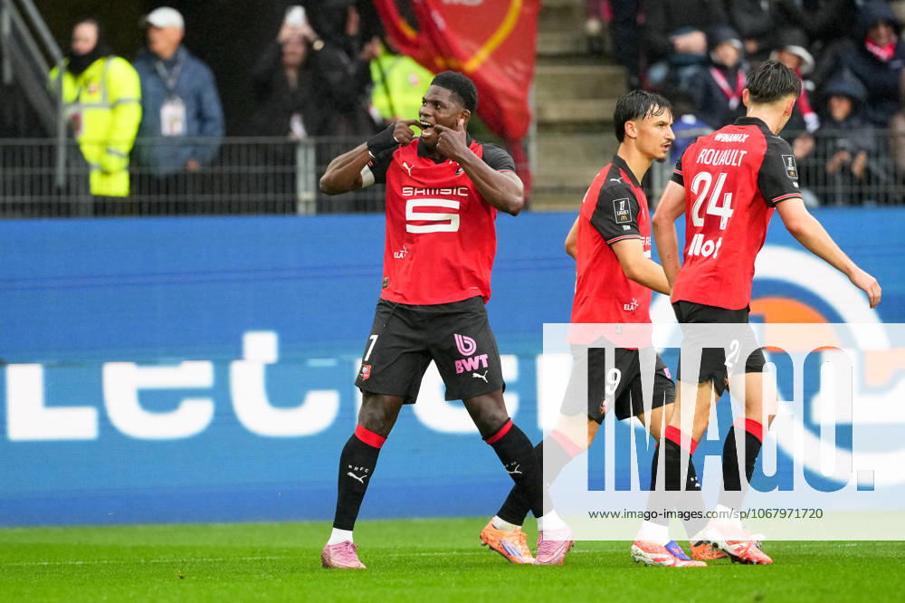 Stade Rennais FC v AJ Auxerre - Ligue 1 McDonald s 2025 2026 09 Esteban LEPAUL (srfc) - 07 Breel EMBOLO (srfc) during the Ligue 1 McDonald s match between Rennes and Auxerre at Roazhon Park on October 19, 2025 in Rennes, France. Rennes France
