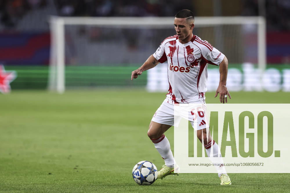 Daniel Podence of Olympiacos FC in action during the UEFA Champions League 2025 26 League Phase MD3 match between FC Barcelona, Barca and Olympiacos FC at Estadi Olimpic Lluis Companys on October 21, 2025 in Barcelona, Spain. Barcelona SPAIN - ZUMAa181 20251021_zaa_a181_181