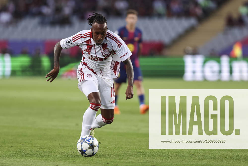 Gelson Martins of Olympiacos FC in action during the UEFA Champions League 2025 26 League Phase MD3 match between FC Barcelona, Barca and Olympiacos FC at Estadi Olimpic Lluis Companys on October 21, 2025 in Barcelona, Spain. Barcelona SPAIN - ZUMAa181 20251021_zaa_a181_193