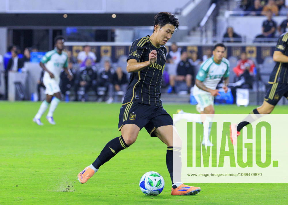 Son Heung-min 7 of the Los Angeles Football Club during Game1 of the Audi 2025 MLS, Fussball Herren, USA Cup Playoffs game against the Austin FC on Wednesday October 29, 2025 at the BMO Stadium in Los Angeles, California. LAFC defeats Austin FC, 2-1. JAVIER ROJAS PI Los Angeles USA - ZUMAp124 20251029_zaa_p124_038