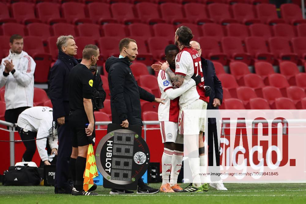 , JohanCruyff Arena , season 2025 2026 , Dutch Eredivisie Football , match between Ajax and FC Groningen (replay) , Picture shows , Ajax player Pharell Nash, .Ajax player Wout Weghorst Ajax - Groningen (replay) x32313244x
