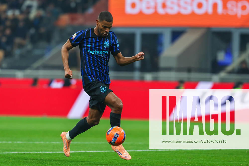 Andy Diouf of FC Internazionale seen in action during Coppa Italia 2025 26 football match between FC Internazionale and Venezia FC at San Siro Stadium in Milan Italy on 04 December 2025. Milan Stadio Giuseppe Meazza Milan Italy