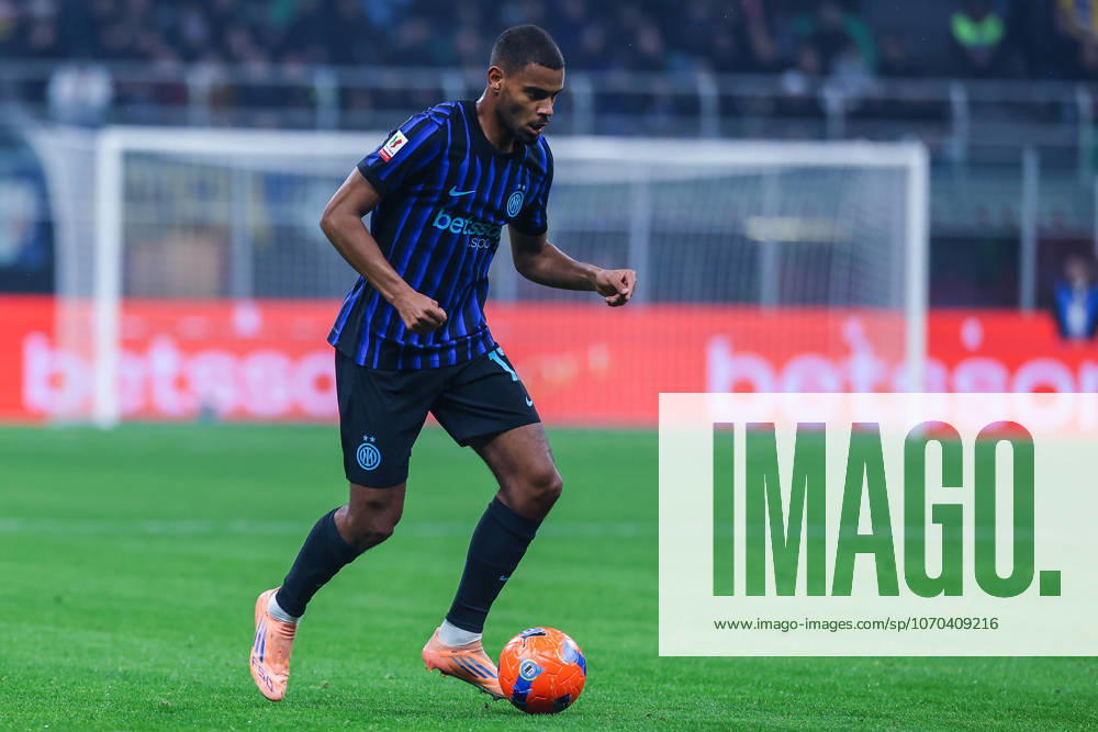 Andy Diouf of FC Internazionale seen in action during Coppa Italia 2025 26 football match between FC Internazionale and Venezia FC at San Siro Stadium in Milan Italy on 04 December 2025. Milan Stadio Giuseppe Meazza Milan Italy