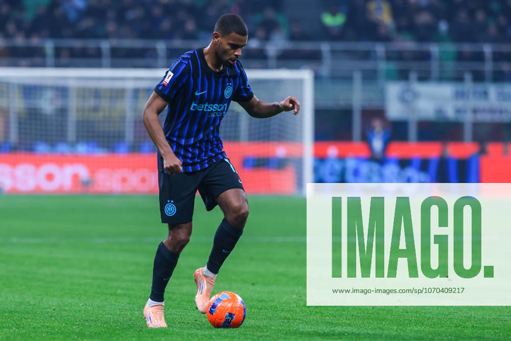 Andy Diouf of FC Internazionale seen in action during Coppa Italia 2025 26 football match between FC Internazionale and Venezia FC at San Siro Stadium in Milan Italy on 04 December 2025. Milan Stadio Giuseppe Meazza Milan Italy