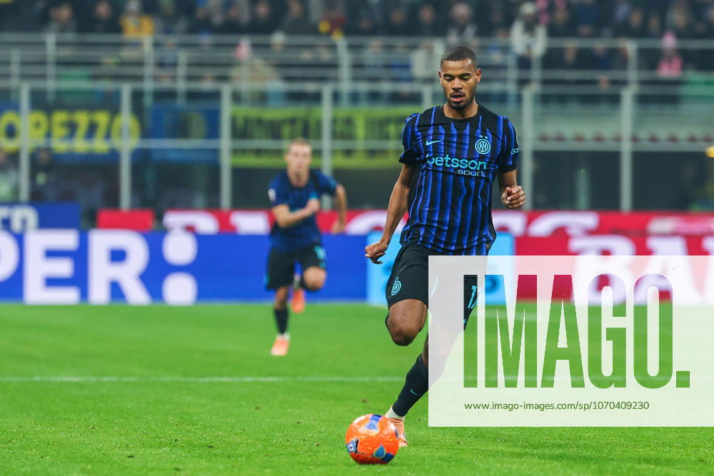 Andy Diouf of FC Internazionale seen in action during Coppa Italia 2025 26 football match between FC Internazionale and Venezia FC at San Siro Stadium in Milan Italy on 04 December 2025. Milan Stadio Giuseppe Meazza Milan Italy