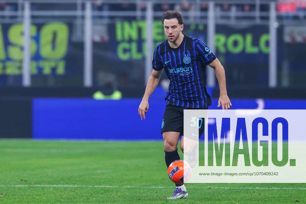 Carlos Augusto of FC Internazionale seen in action during Coppa Italia 2025 26 football match between FC Internazionale and Venezia FC at San Siro Stadium in Milan Italy on 04 December 2025. Milan Stadio Giuseppe Meazza Milan Italy