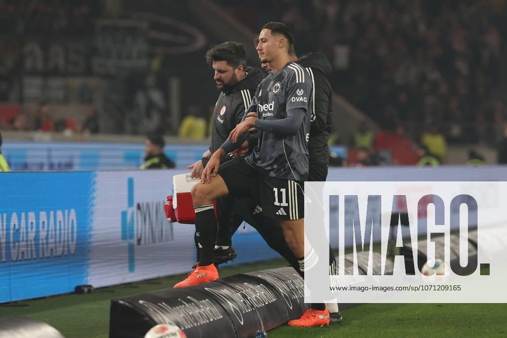 Younes Ebnoutalib (Eintracht Frankfurt) injured during the 1.Bundesliga Matchday 17 match between VFB Stuttgart and Eintracht Frankfurt at MHP Arena in Stuttgart, Germany on January 13, 2026