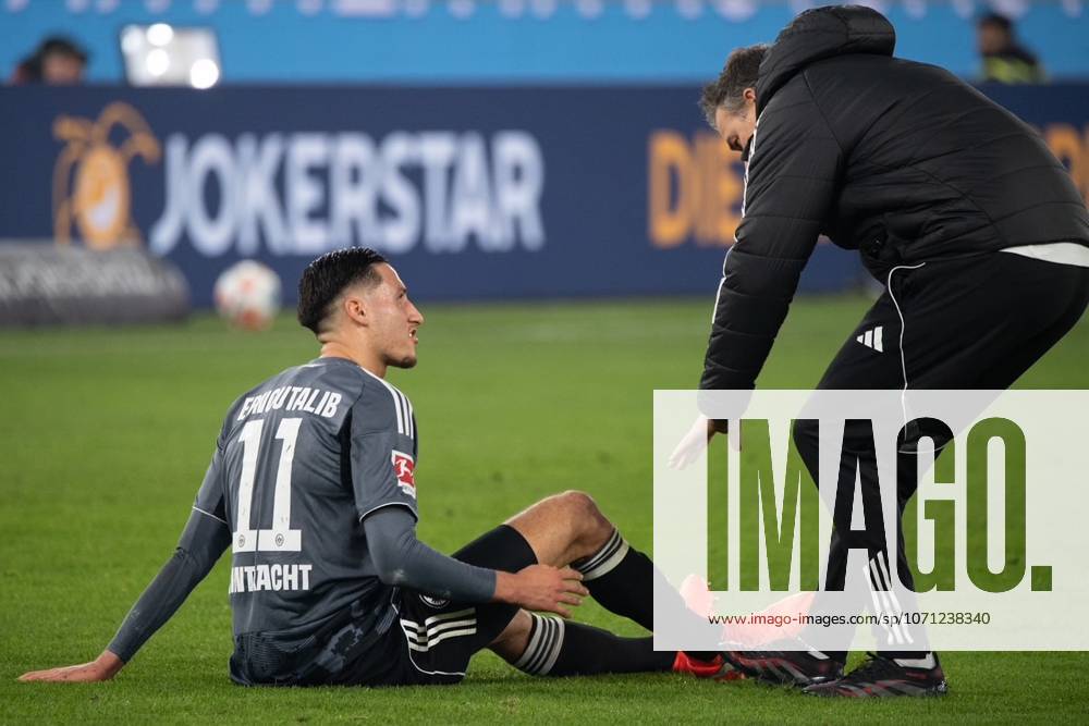 Younes Ebnoutalib (Eintracht Frankfurt) injured, is treated on the groundduring during the 1.Bundesliga Matchday 17 match between VFB Stuttgart and Eintracht Frankfurt at MHP Arena in Stuttgart, Germany on January 13, 2026