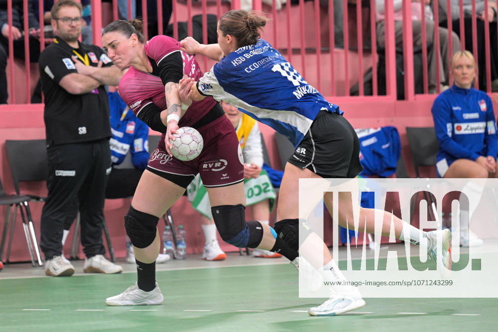 Gabriela Clausson Bitolo (TusSies Metzingen, 22) gegen Maxi Muehlner (HSG Blomberg-Lippe, 10) TusSies Metzingen vs. HSG Blomberg-Lippe, Handball, Alsco HBF, 13.Ligaspieltag, Saison 2025 2026, 14.01.2026 TusSies Metzingen vs. HSG Blomberg-Lippe, Handball, Alsco HBF, 13.Ligaspieltag, Saison 2025 2026, 14.01.2026 Tuebingen