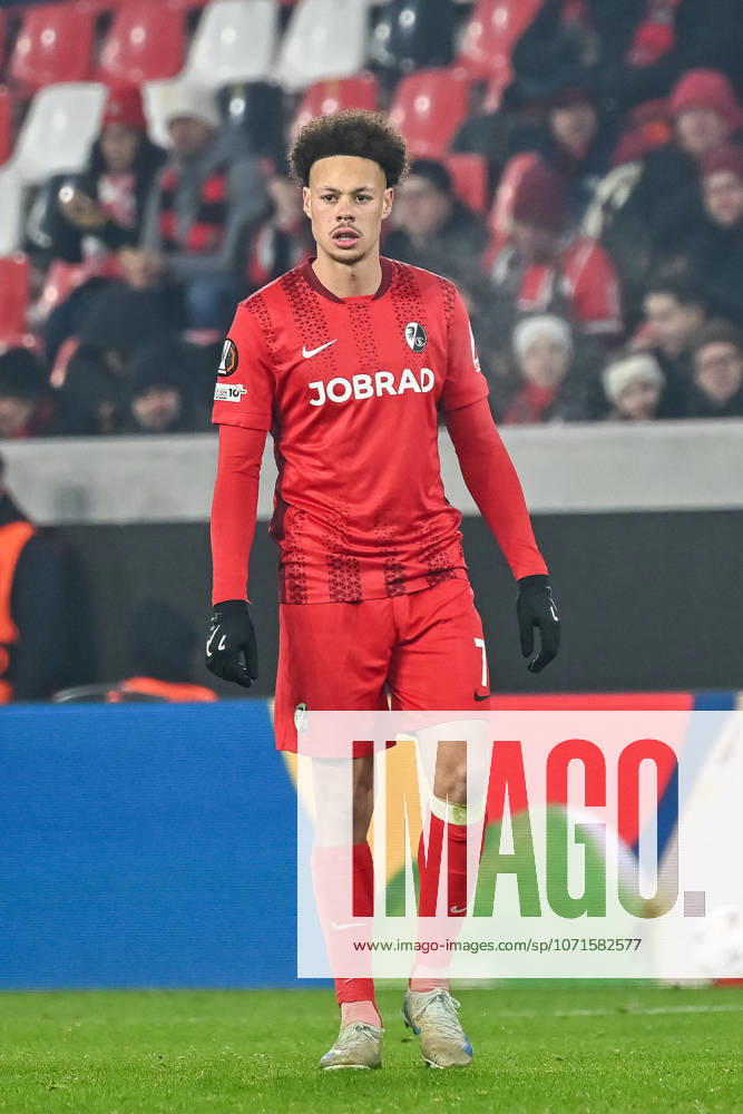 Derry Scherhant (SC Freiburg, 07) GER, SC Freiburg - Maccabi Tel Aviv, Fussball, Europa League, 7. Spieltag, Saison 2025 2026, 22.01.2026 GER, SC Freiburg - Maccabi Tel Aviv, Fussball, Europa League, 7. Spieltag, Saison 2025 2026, 22.01.2026 Freiburg
