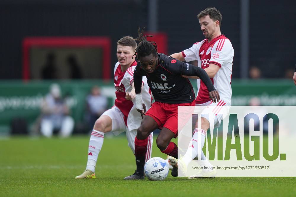 , Stadium Woudestein , season 2025 2026 , Dutch Eredivisie football , match between Excelsior Rotterdam and Ajax , picture shows Ajax player Anton Gaaei, Excelsior Rotterdam player Arthur Zagre, Ajax player Youri Regeer Excelsior - Ajax x201236930x