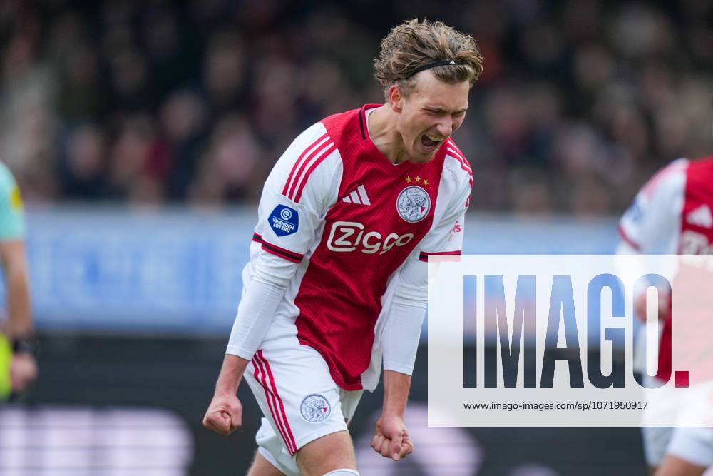 , Stadium Woudestein , season 2025 2026 , Dutch Eredivisie football , match between Excelsior Rotterdam and Ajax , picture shows Ajax player Mika Godts celebrating the 0-1 Excelsior - Ajax x201237281x