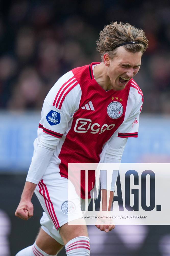, Stadium Woudestein , season 2025 2026 , Dutch Eredivisie football , match between Excelsior Rotterdam and Ajax , picture shows Ajax player Mika Godts celebrating the 0-1 Excelsior - Ajax x201237316x