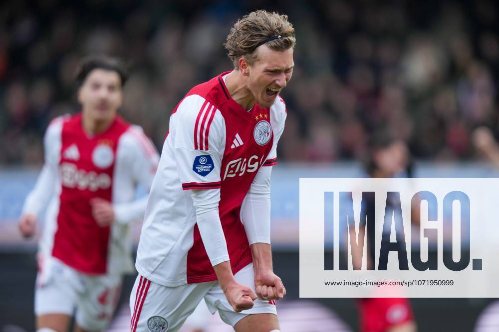 , Stadium Woudestein , season 2025 2026 , Dutch Eredivisie football , match between Excelsior Rotterdam and Ajax , picture shows Ajax player Mika Godts celebrating the 0-1 Excelsior - Ajax x201237319x