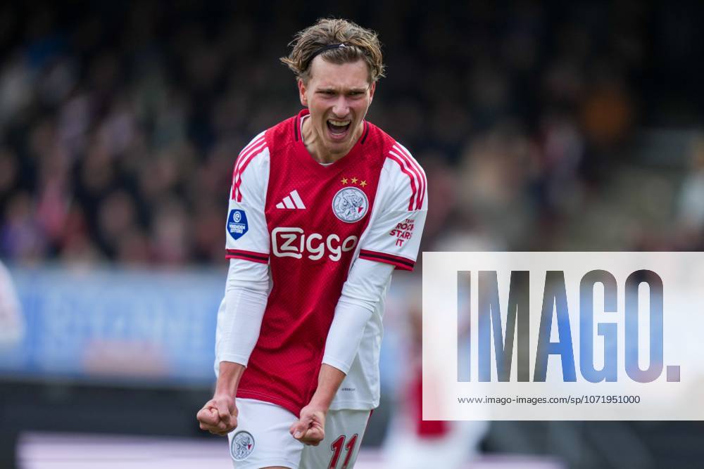 , Stadium Woudestein , season 2025 2026 , Dutch Eredivisie football , match between Excelsior Rotterdam and Ajax , picture shows Ajax player Mika Godts celebrating the 0-1 Excelsior - Ajax x201237322x