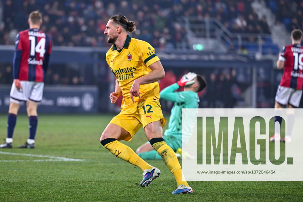 Milan s Adrien Rabiot celebrates after scoring a goal during Bologna FC vs AC Milan, Italian soccer Serie A match in Bologna, Italy, February 03 2026