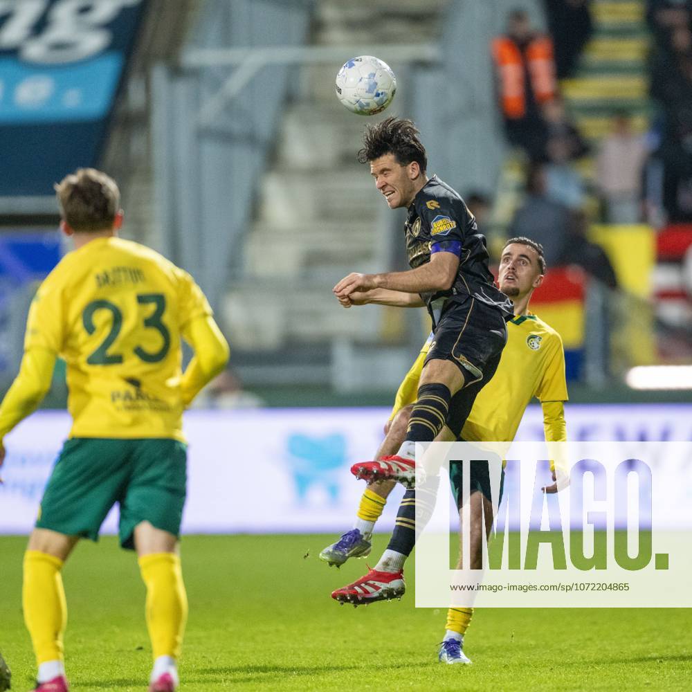 , Fortuna Sittard Stadium , season 2025 2026 , Dutch Eredivisie football , match between Fortuna Sittard and Sparta , picture shows Sparta player Pelle Clement Fortuna Sittard player Lance Duijvestijn Fortuna Sittard - Sparta x201378459x