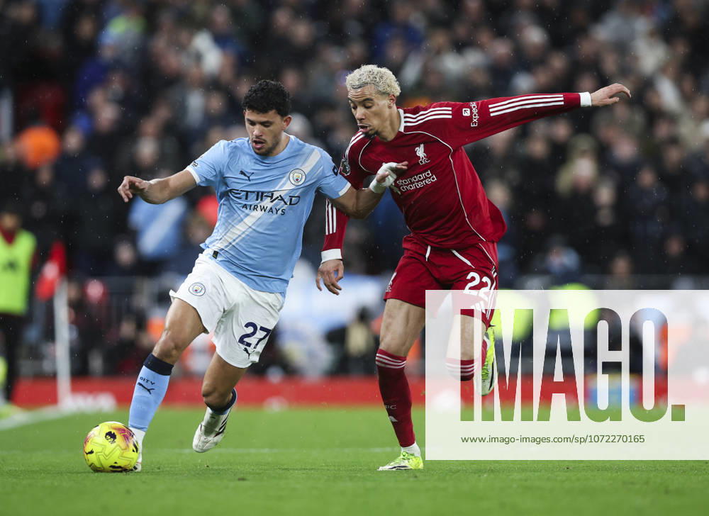Liverpool v Manchester City, FA Premier League 08.02.26 Liverpool v Manchester City, FA Premier League Bradley Ormesher The Times Hugo Ekitiké of Liverpool and Matheus Nunes of Manchester City