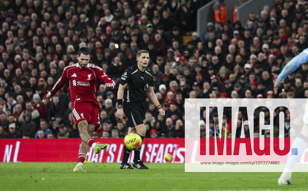 Liverpool v Manchester City, FA Premier League 08.02.26 Liverpool v Manchester City, FA Premier League Bradley Ormesher The Times Dominik Szoboszlai of Liverpool scores and celebrates scoring his teams opening goal 1-0