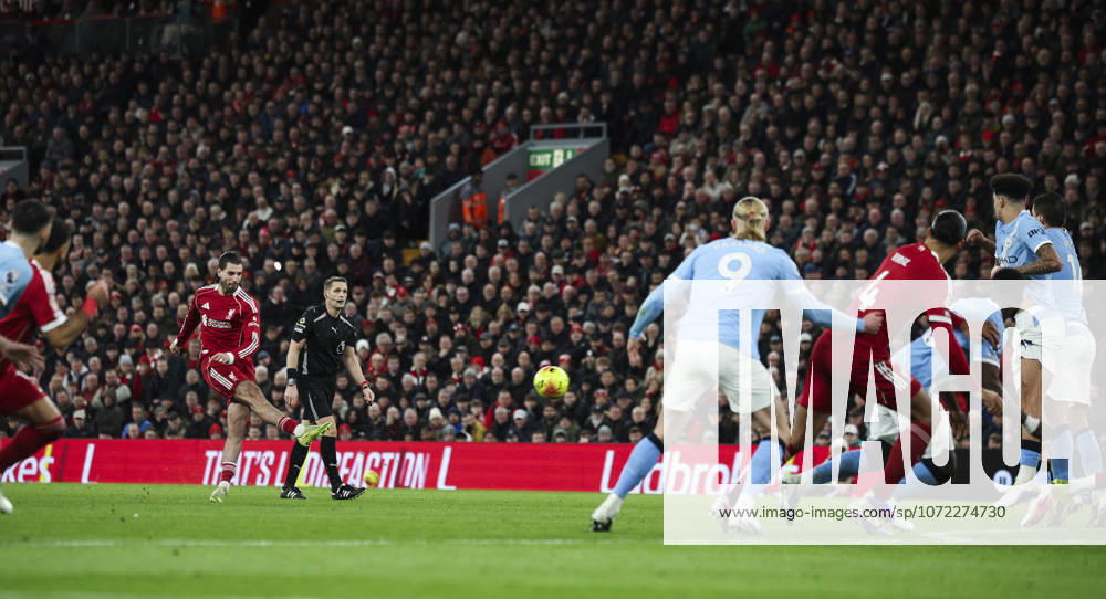 Liverpool v Manchester City, FA Premier League 08.02.26 Liverpool v Manchester City, FA Premier League Bradley Ormesher The Times Dominik Szoboszlai of Liverpool scores and celebrates scoring his teams opening goal 1-0
