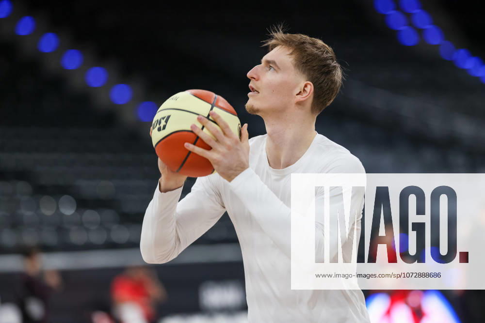 Justuz Hollatz (FC Bayern Basketball, 21), GER, FC Bayern Basketball, Training, Basketball, BBL Pokal, BMW TOP FOUR, Saison 2025 2026, 20.02.2026, GER, FC Bayern Basketball, Training, Basketball, BBL Pokal, BMW TOP FOUR, Saison 2025 2026, 20.02.2026 Muenchen