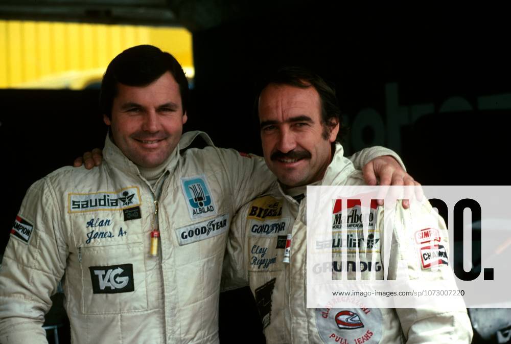 Williams team mates for a new season: Alan Jones (AUS) (left) and Clay Regazzoni (SUI) They finished ninth and tenth respectively in the race. ..Argentinean Grand Prix, Buenos Aires
