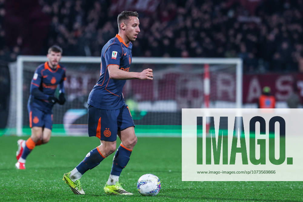 Carlos Augusto of FC Internazionale seen in action during Coppa Italia 2025 26 Quarter-Finals football match between FC Internazionale and Torino FC at U-Power Stadium in Monza Italy on 04 February 2026. Monza U-Power Stadium Monza Italy