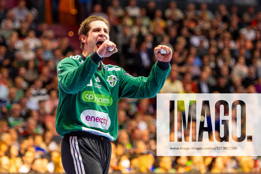 Joel Birlehm (TSV Hannover-Burgdorf, Nr. 35) (L-R), TSV Hannover-Burgdorf (orange) against Kadetten Schaffhausen (black) (3. Matchday of the Main Round EHF European League 2025 2026) (01.03.2026, Swiss Life Hall (Hannover, GER),