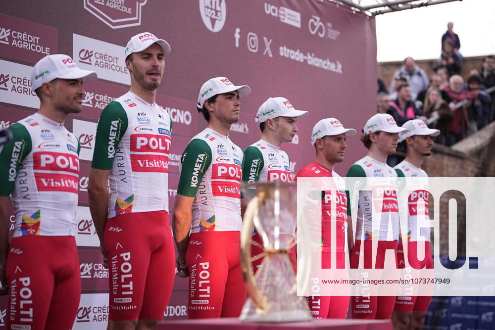 TEAM POLTI VISIT MALTA during the team presentation of the Strade Bianche e Strade Bianche Women cycling race in Siena - Tuscany - Italy - Friday, March 6 2026. - cycling