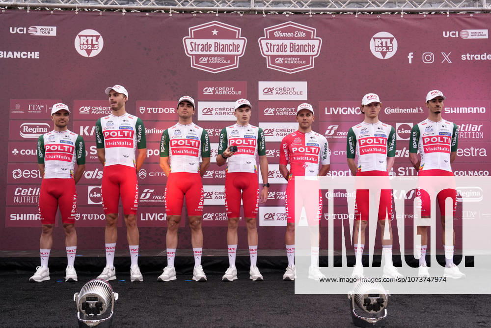 TEAM POLTI VISIT MALTA during the team presentation of the Strade Bianche e Strade Bianche Women cycling race in Siena, Tuscany - Italy - Friday, March 6, 2026. - cycling