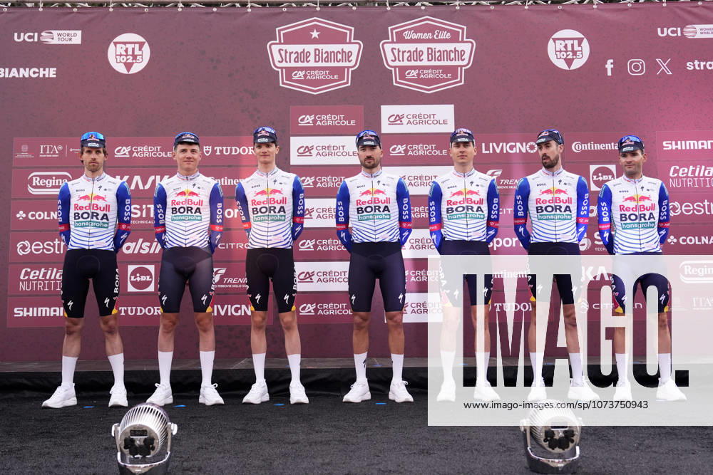 RED BULL - BORA - HANSGROHE during the team presentation of the Strade Bianche e Strade Bianche Women cycling race in Siena, Tuscany - Italy - Friday, March 6, 2026. - cycling