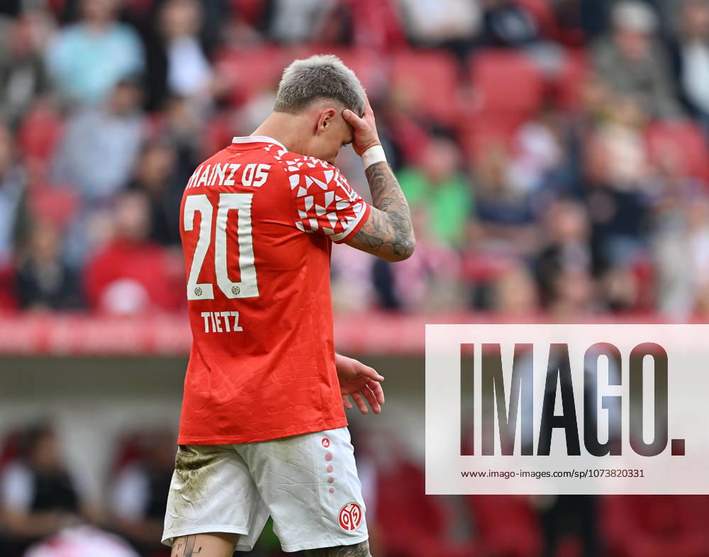 Fussball I Herren I Saison 2025-2026 I Bundesliga I 25. Spieltag I 1. FSV Mainz 05 - VFB Stuttgart I 07.03.2026 Phillip Tietz (20, 1. FSV Mainz 05) nach vergebener Torchance Mainz MEWA Arena Rheinland-Pfalz Deutschland