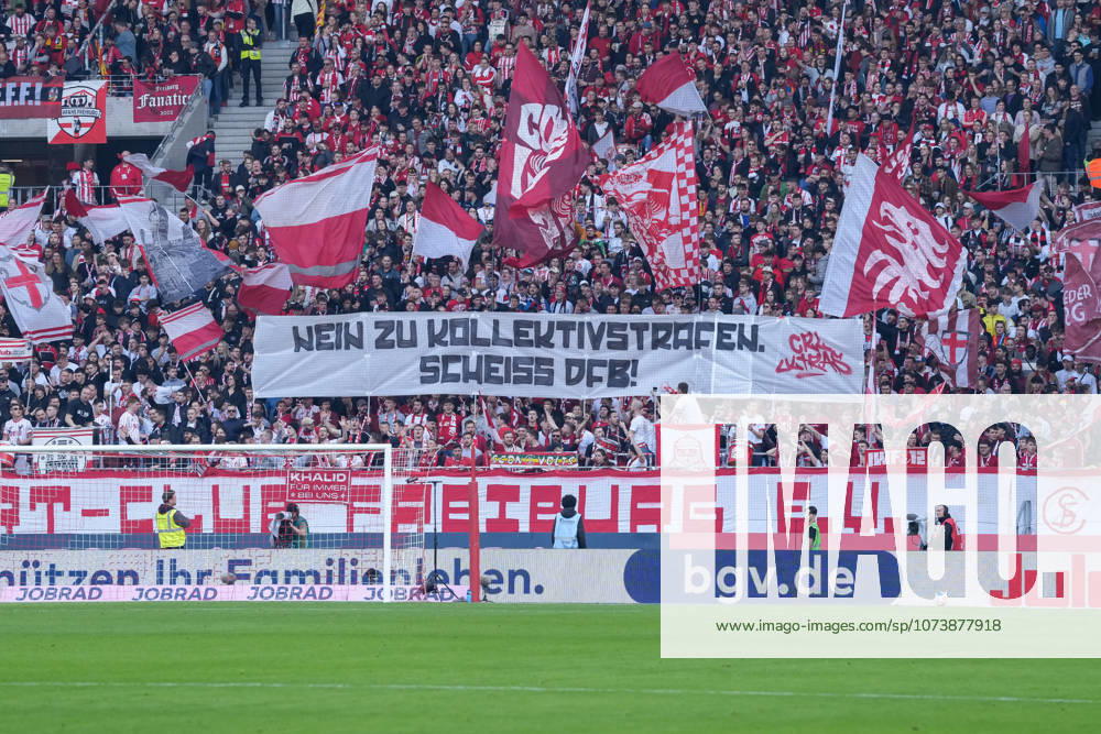 Spruchband der Fans und Ultras auf der Tribüne, Banner, Nein zu Kollektivstrafen - Scheiss DFB , Deutschland, Fussball, 1. Bundesliga, 25.Spieltag, 2025 2026, SC Freiburg vs. Bayer 04 Leverkusen, 07.03.2026, Europa-Park Stadion, Freiburg, Deutschland DFL REGULATIONS PROHIBIT ANY USE OF PHOTOGRAPHS AS IMAGE SEQUENCES AND OR QUASI-VIDEO. Freiburg Europa-Park Stadion Baden-Württemberg Deutschland